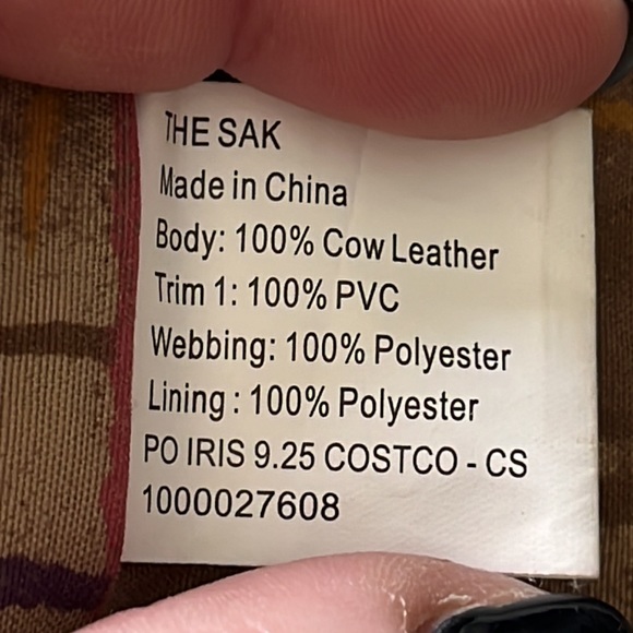 The Sak Leather Tote Satchel Bag 18” Large Brown Pebbled Cow Hide Gold Hardware - Picture 13 of 14